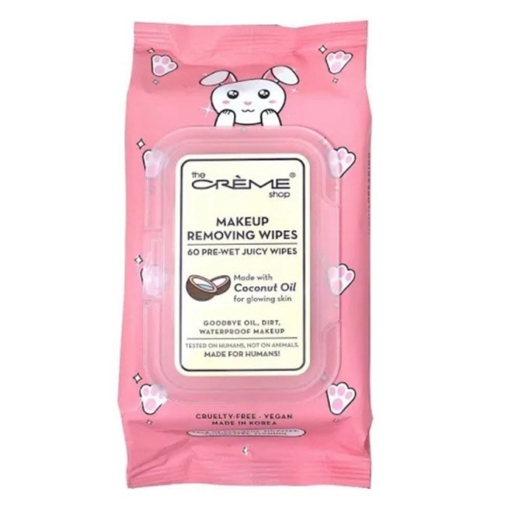 🐭 SALE! The Crème Shop Pink Makeup Removing Wipes with moisturizer coconut oil